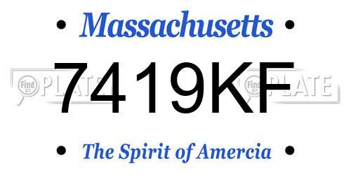7419KF Massachusetts License Plate