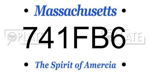 741FB6 Massachusetts License Plate