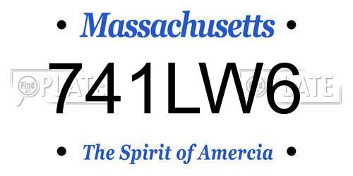 741LW6 Massachusetts License Plate