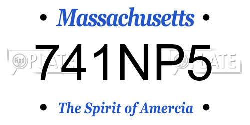 741NP5 Massachusetts License Plate