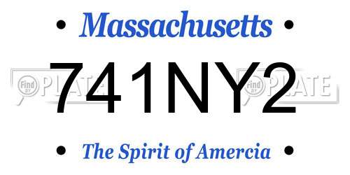 741NY2 Massachusetts License Plate