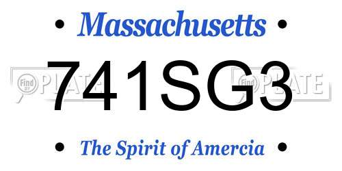 741SG3 Massachusetts License Plate