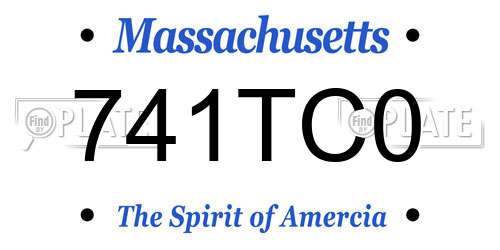 741TC0 Massachusetts License Plate