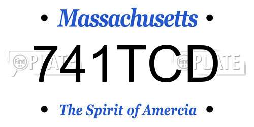 741TCD Massachusetts License Plate