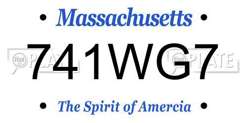 741WG7 Massachusetts License Plate
