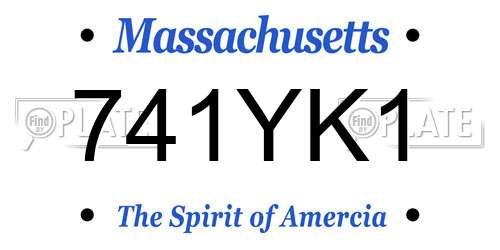 741YK1 Massachusetts License Plate