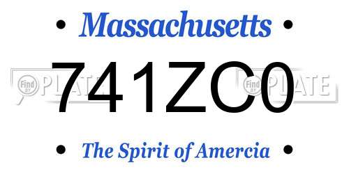 741ZC0 Massachusetts License Plate