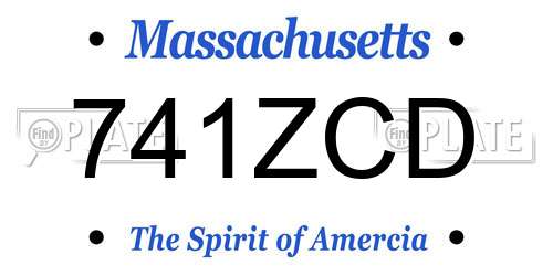 741ZCD Massachusetts License Plate