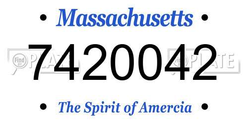7420042 Massachusetts License Plate