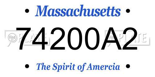 74200A2 Massachusetts License Plate