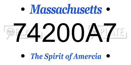 74200A7 Massachusetts License Plate