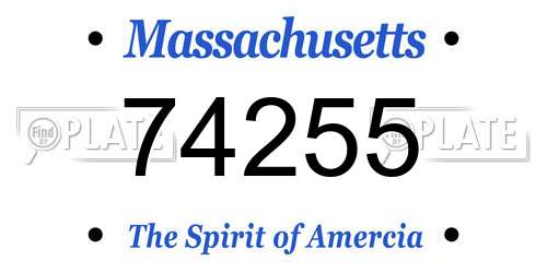 74255 Massachusetts License Plate