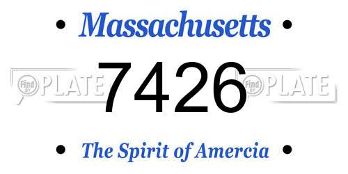 7426 Massachusetts License Plate