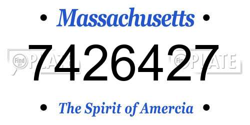 7426427 Massachusetts License Plate