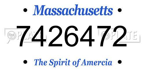 7426472 Massachusetts License Plate
