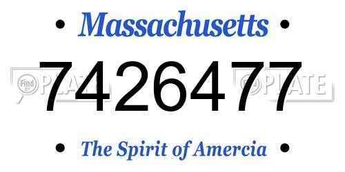 7426477 Massachusetts License Plate