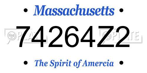 74264Z2 Massachusetts License Plate