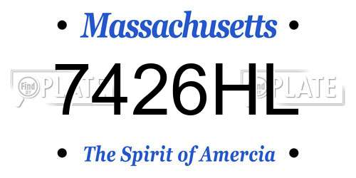 7426HL Massachusetts License Plate
