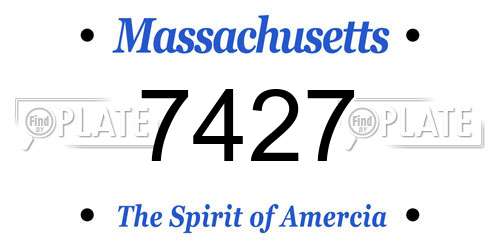 7427 Massachusetts License Plate