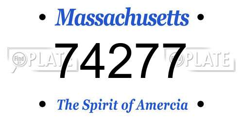 74277 Massachusetts License Plate
