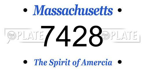 7428 Massachusetts License Plate