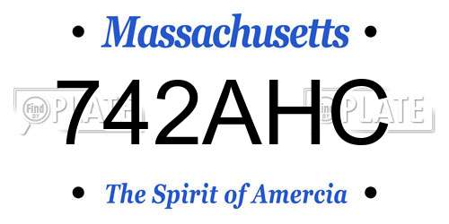 742AHC Massachusetts License Plate