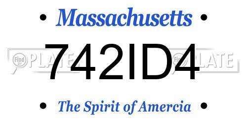 742ID4 Massachusetts License Plate
