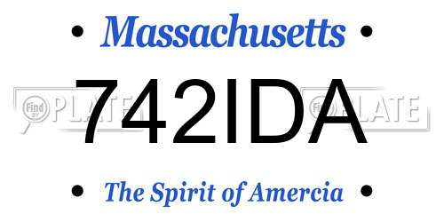742IDA Massachusetts License Plate