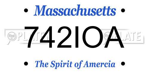 742IOA Massachusetts License Plate
