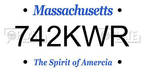 742KWR Massachusetts License Plate
