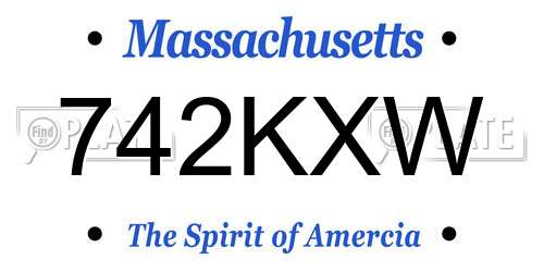 742KXW Massachusetts License Plate