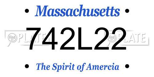 742L22 Massachusetts License Plate