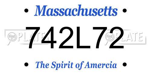 742L72 Massachusetts License Plate