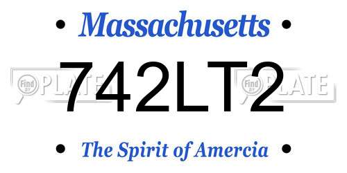 742LT2 Massachusetts License Plate