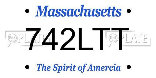 742LTT Massachusetts License Plate