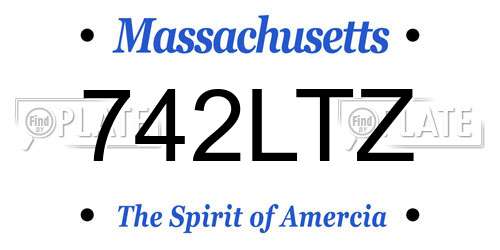 742LTZ Massachusetts License Plate