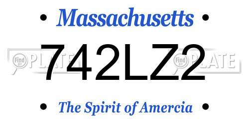 742LZ2 Massachusetts License Plate