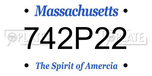 742P22 Massachusetts License Plate
