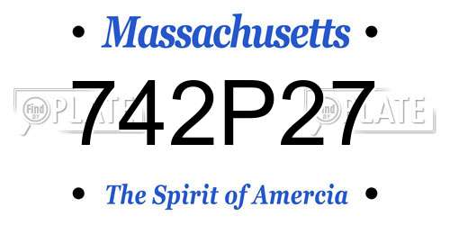 742P27 Massachusetts License Plate