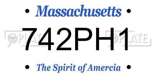 742PH1 Massachusetts License Plate