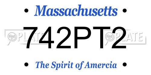 742PT2 Massachusetts License Plate