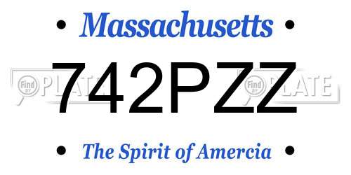 742PZZ Massachusetts License Plate
