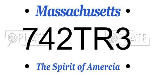 742TR3 Massachusetts License Plate