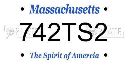 742TS2 Massachusetts License Plate