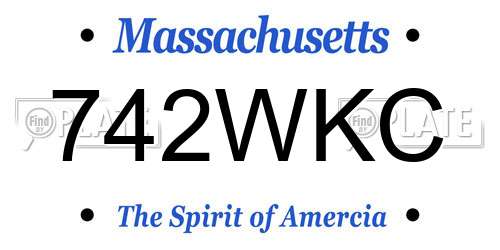 742WKC Massachusetts License Plate