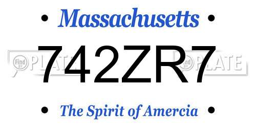 742ZR7 Massachusetts License Plate