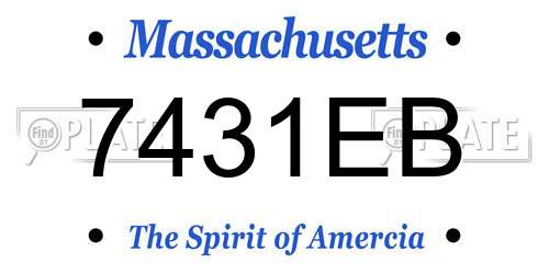 7431EB Massachusetts License Plate