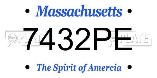 7432PE Massachusetts License Plate