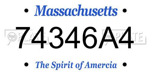 74346A4 Massachusetts License Plate