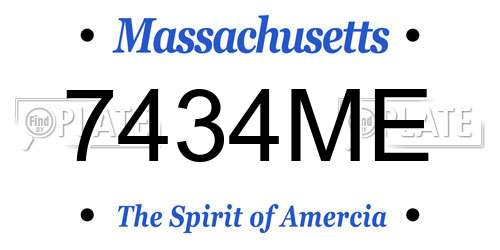 7434ME Massachusetts License Plate